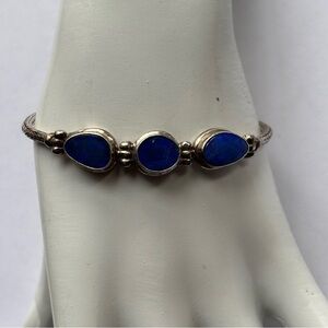 Vintage Sterling And Blue Bracelet